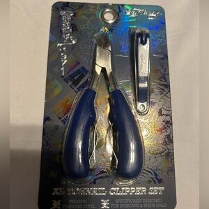 Ed Hardy 2 pc Xl Clipper Set Toenail Fingernail Ingrown Nail Grooming Set Blue